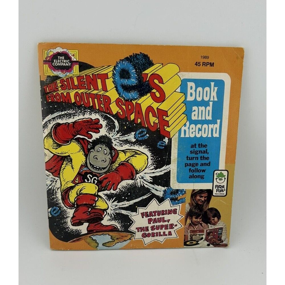 Vintage 45RPM - The Silent E's From Outer Space - Book & Record - Peter Pan - 7"